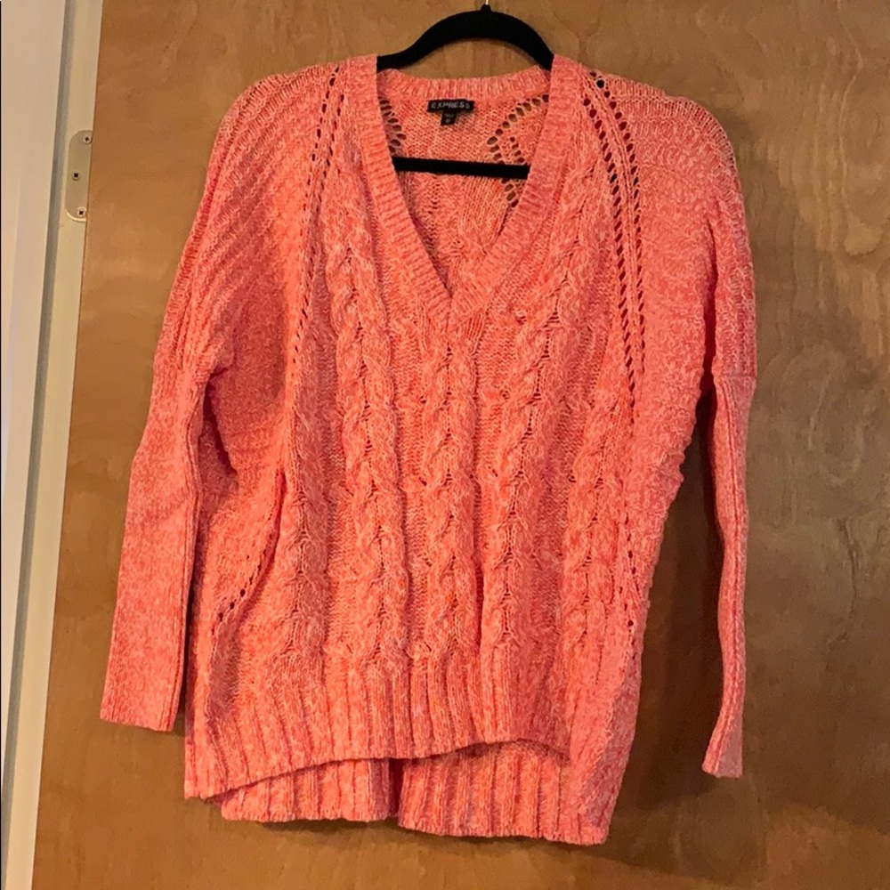 Express pink tweed sweater